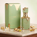 Discover Lattafa Eclaire Pistache (100ml EDP) at Alsahar Oud. A viral sweet gourmand fragrance blending roasted pistachio, vanilla gelato, and milk. Fast UK delivery.