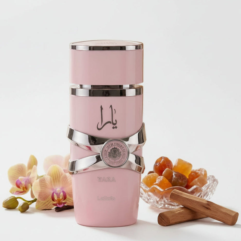 Buy authentic Lattafa Yara Pink Eau De Parfum (100ml) at Alsahar Oud. The viral sweet gourmand scent with marshmallow, vanilla, and tropical orchid notes. Fast UK tracked delivery.
